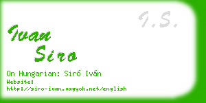 ivan siro business card