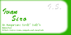 ivan siro business card